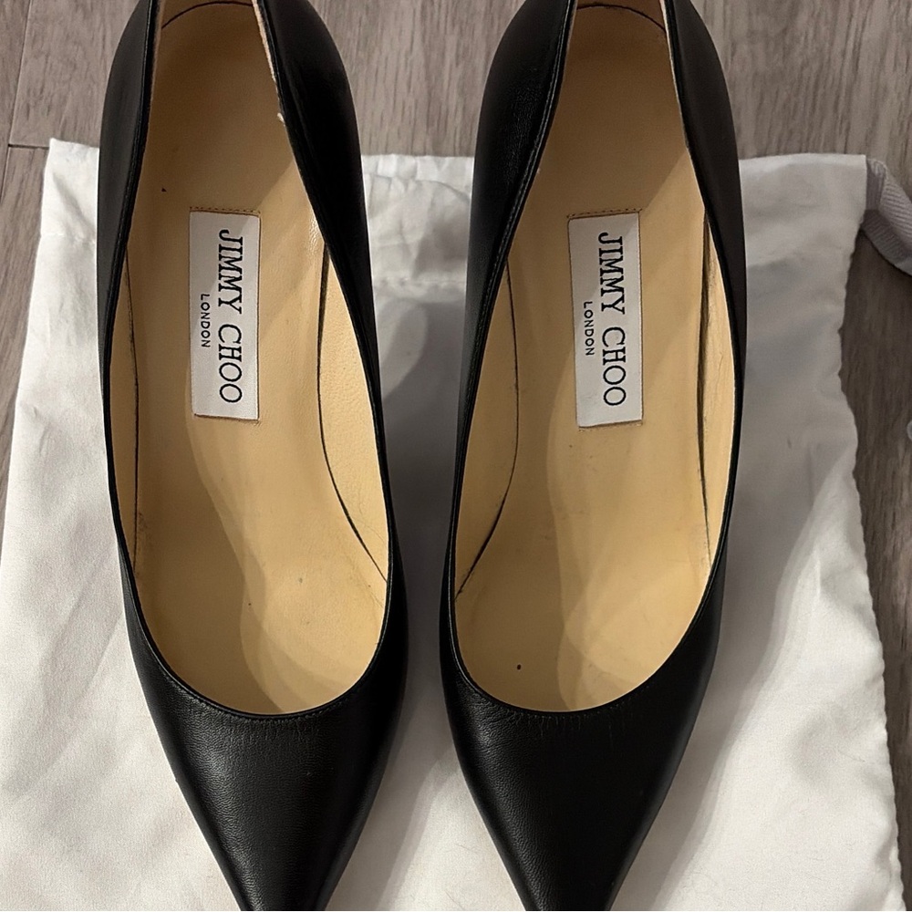 Jimmy Choo Black Leather Heels